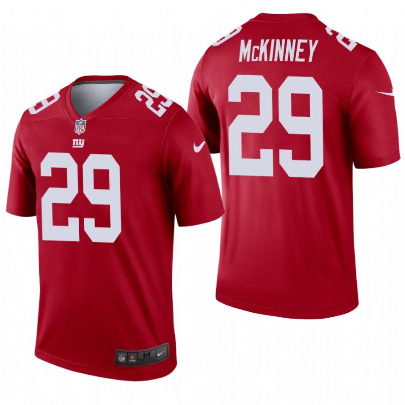 Men New York Giants 29 Xavier McKinney Nike Red Inverted Legend NFL Jersey